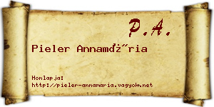 Pieler Annamária névjegykártya